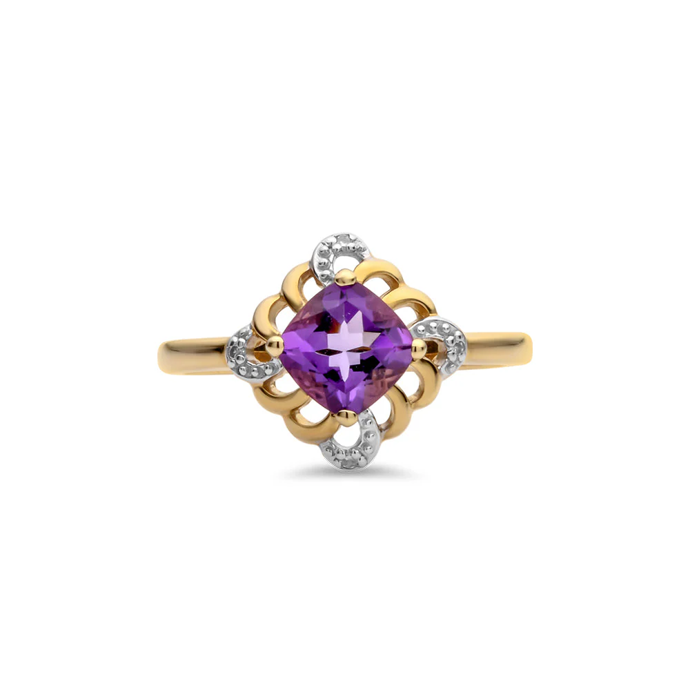 Amethyst & Diamond Ring