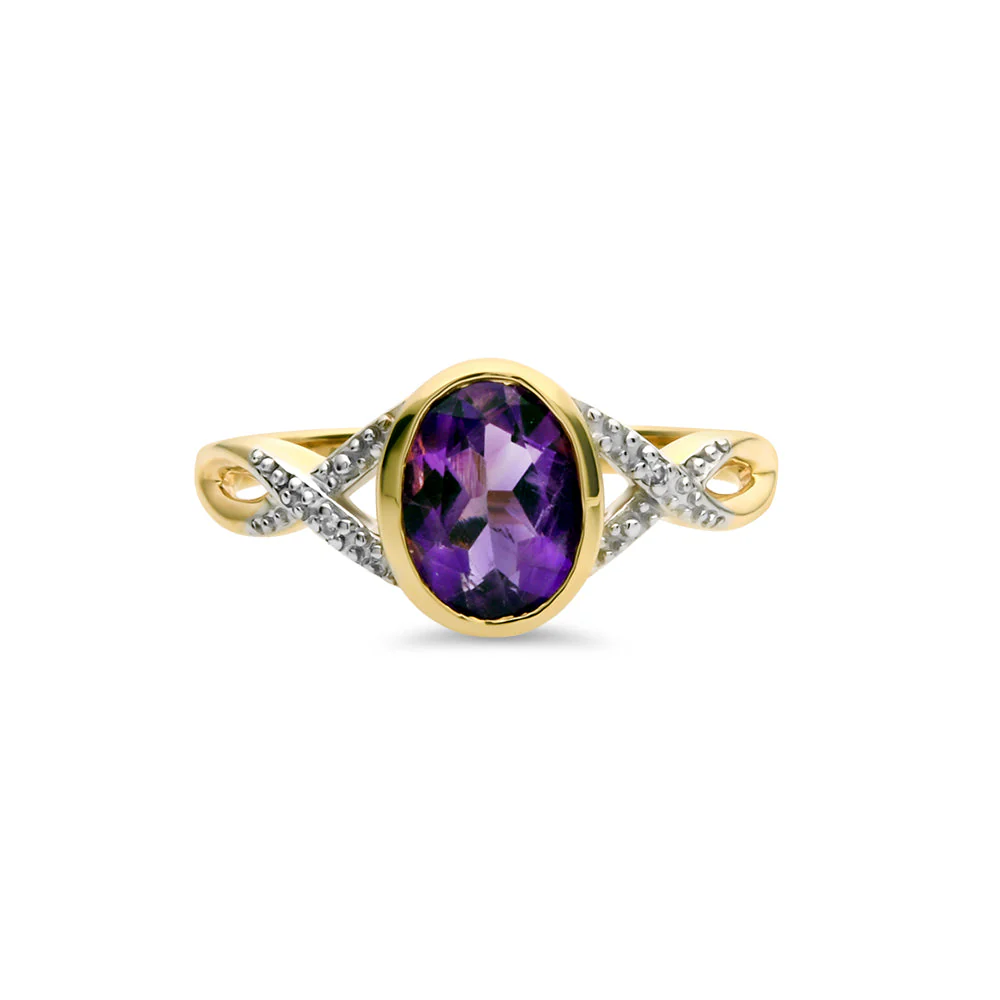 Amethyst & Diamond Ring