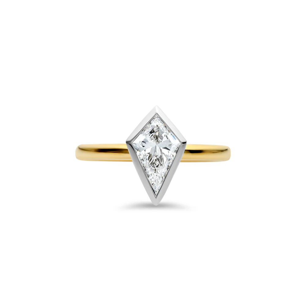 Bezel Set Kite Solitaire Ring