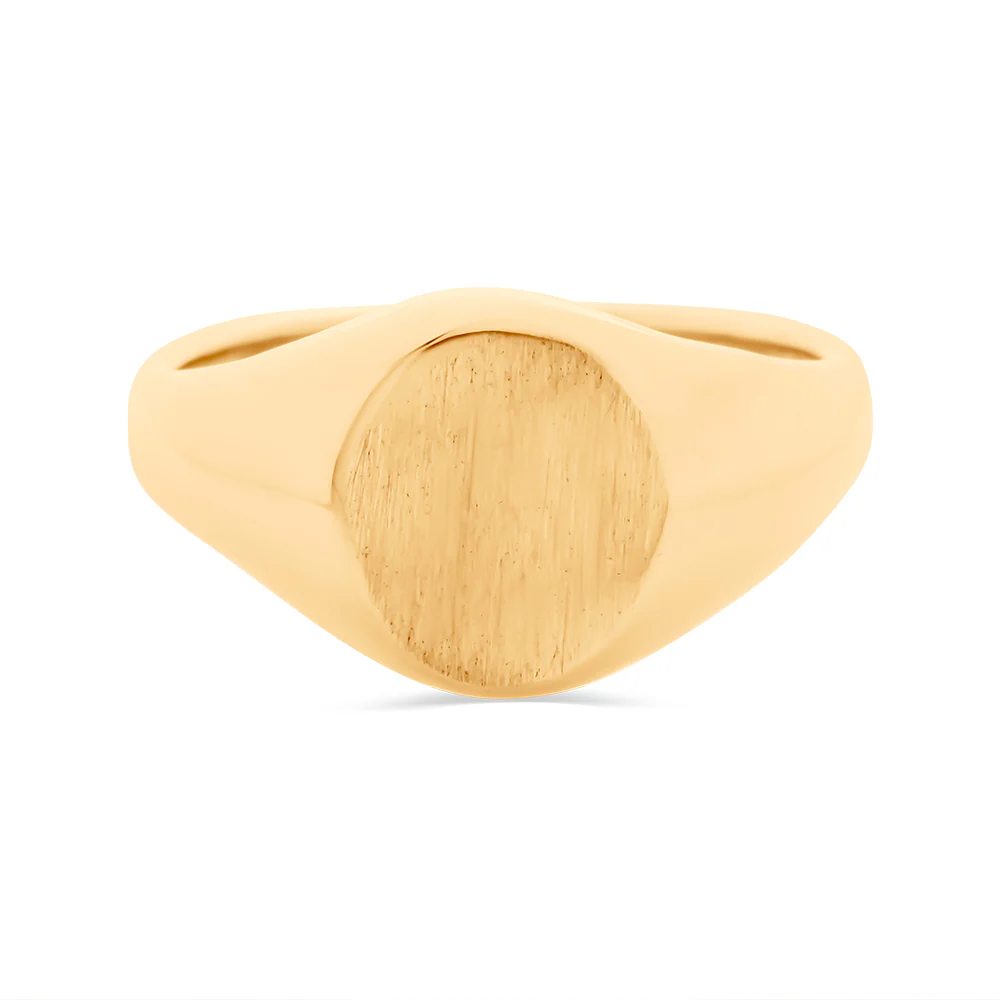 9CT YG Brushed & Polished Oval Signet Ring - Image 2