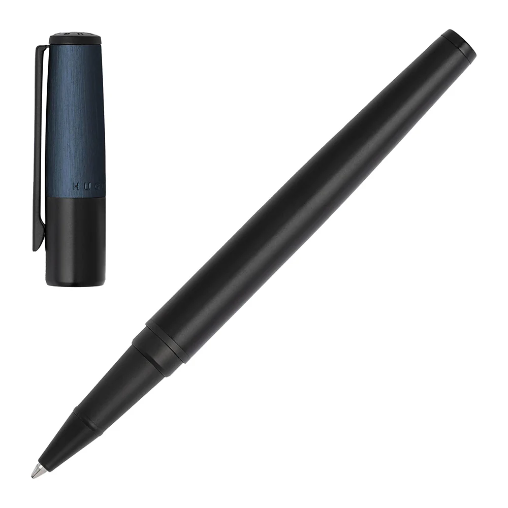 HUGO BOSS ROLLERBALL PEN GEAR - MINIMAL BLACK/CHROME