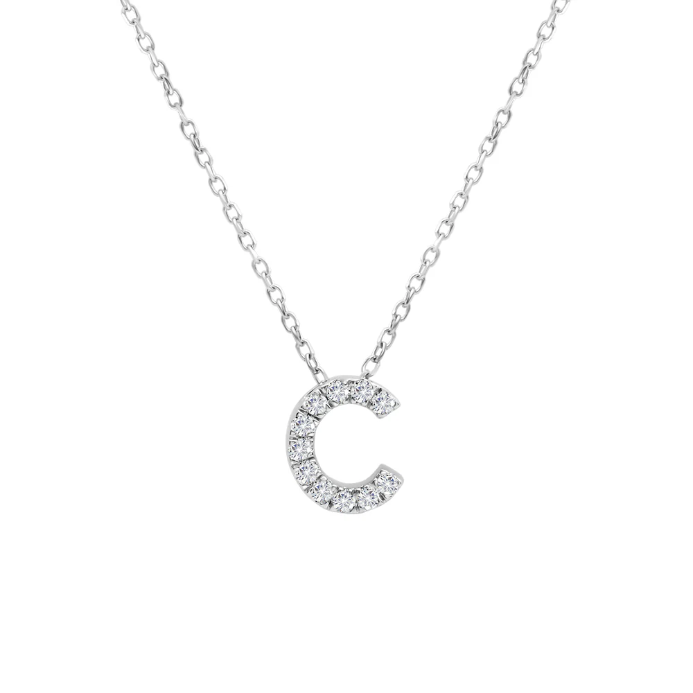 Initial Letter 'C' Lab Grown Diamond Necklace
