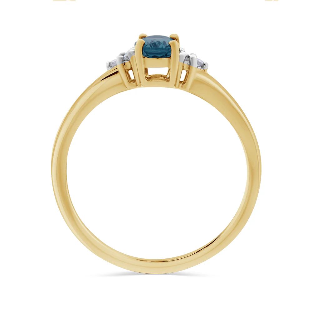 London Blue Topaz & Diamond Ring - Image 2