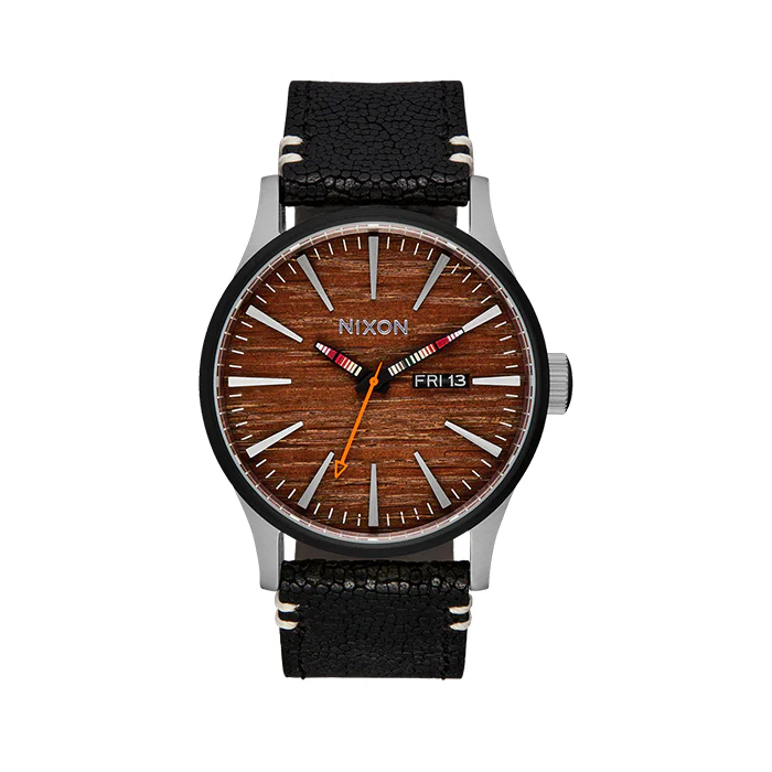 Nixon Sentry Leather Rosewood & Black Watch - A105-5342-00