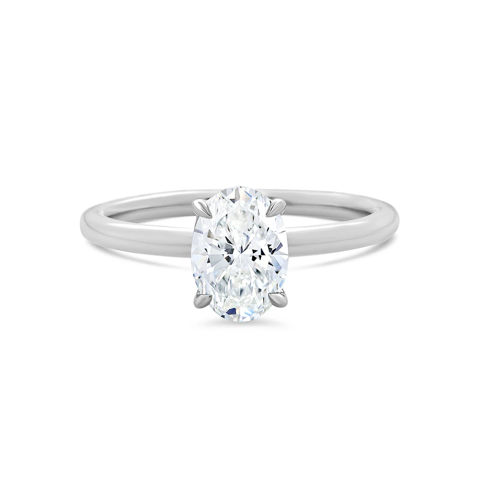 Oval Lab Grown Diamond Solitaire Ring 1ct