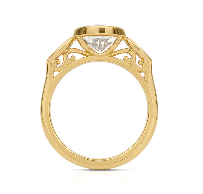 Oval & Pear Cut Lab Grown Diamond Ring 2.5ct TDW - Yellow Gold - Image 2