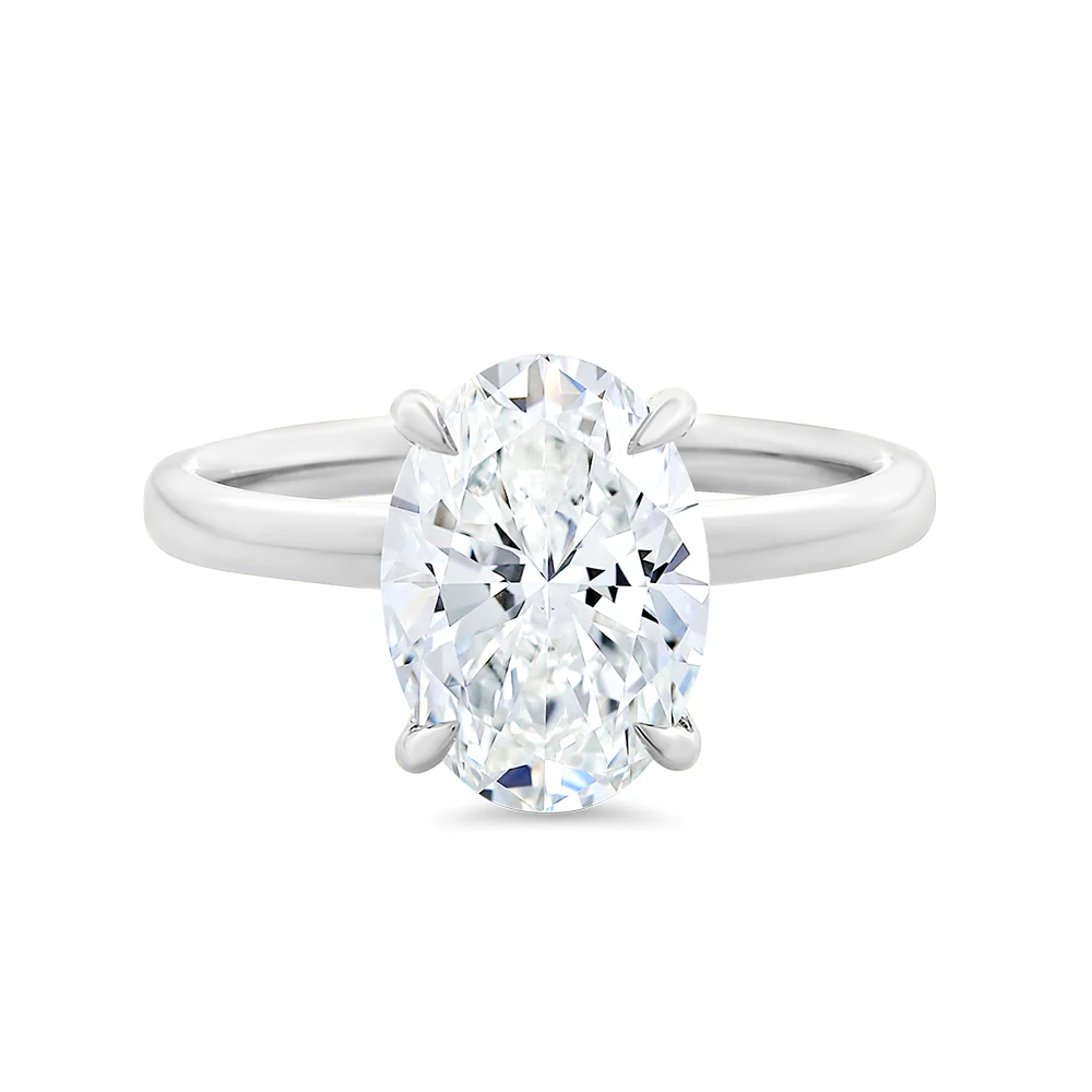 Oval Solitaire Lab Grown Diamond Ring 2.5ct
