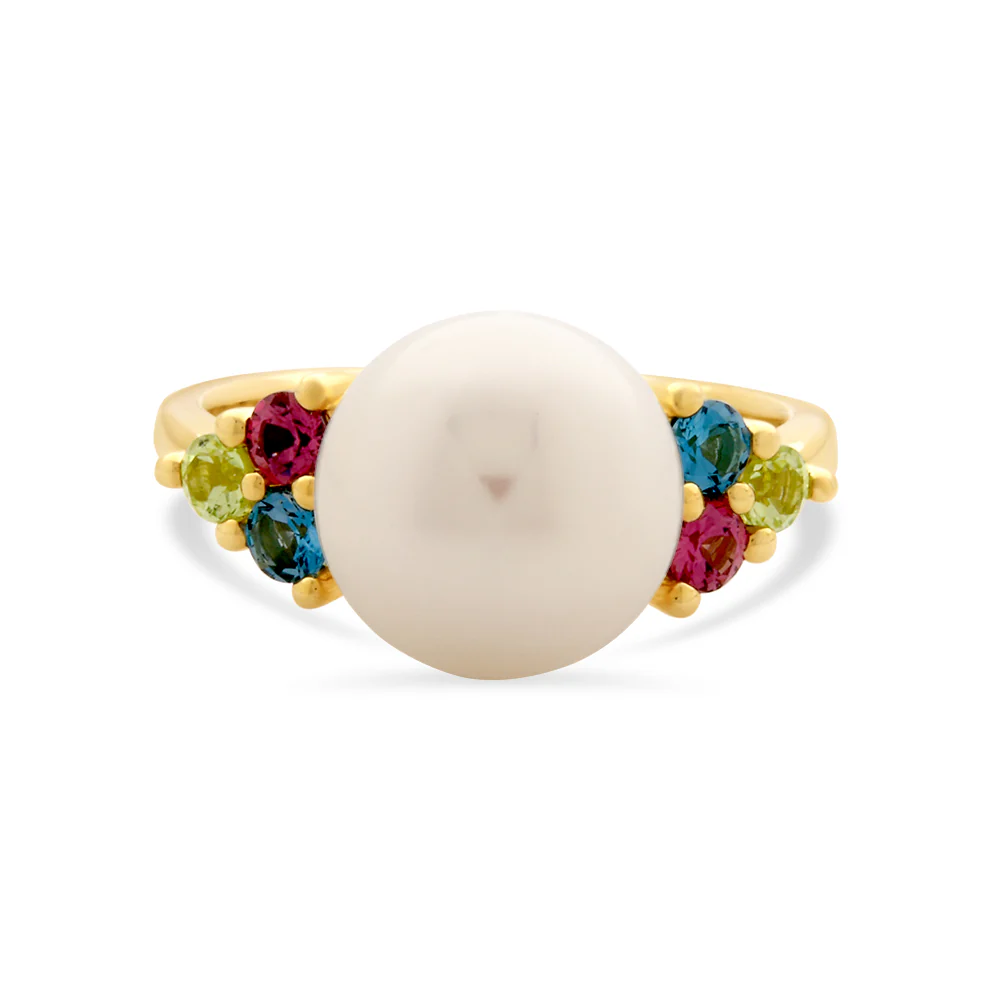 Pearl, Topaz, Garnet & Peridot Ring