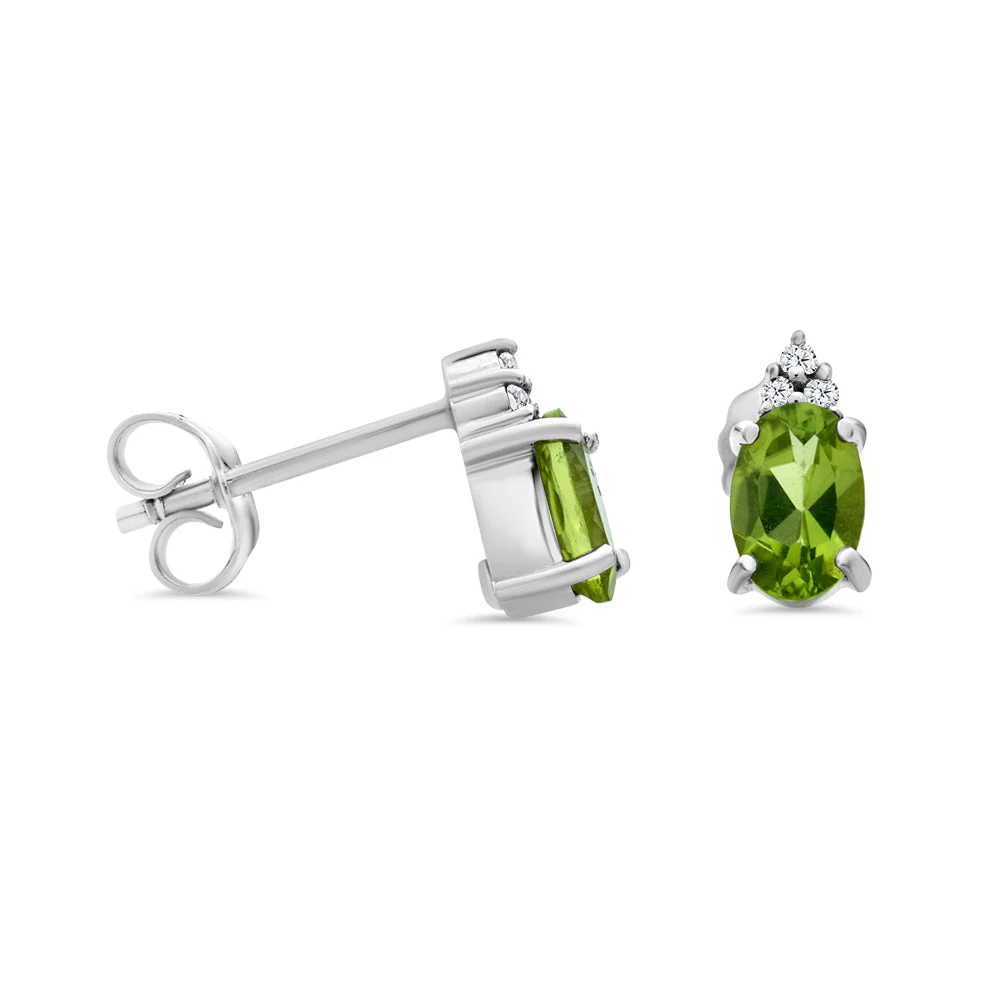 Peridot & Diamond Earrings
