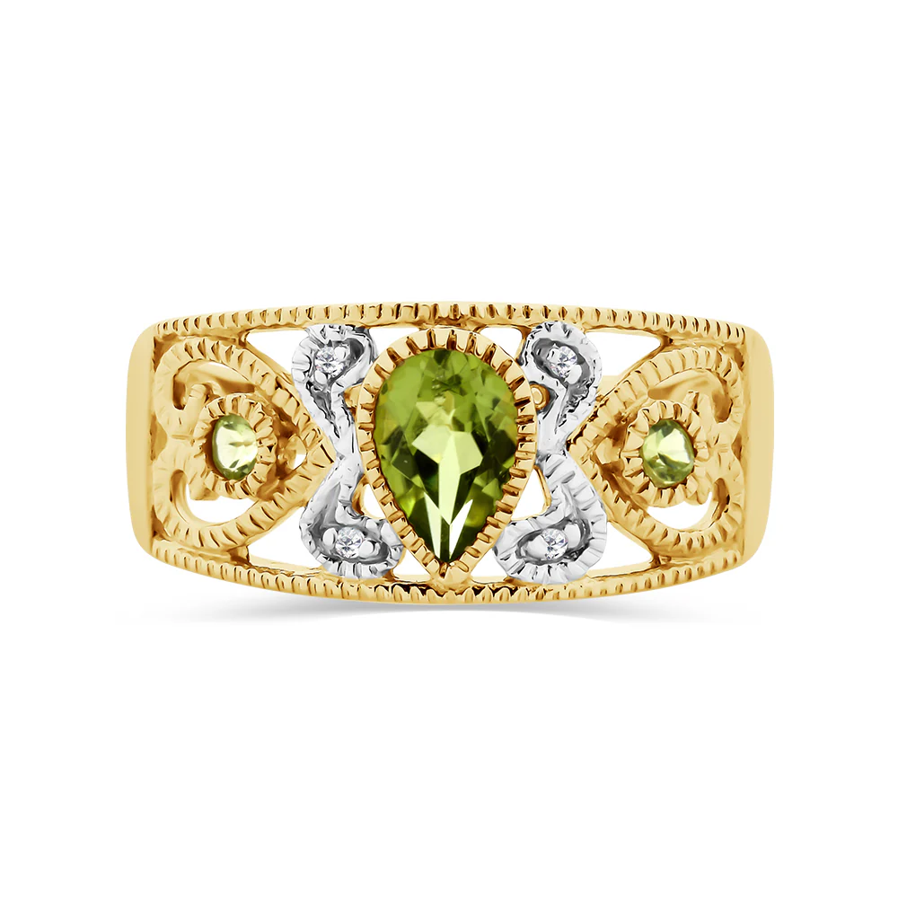 Peridot & Diamond Ring