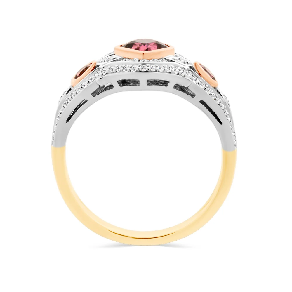 Pink Tourmaline & Diamond Ring - Image 2