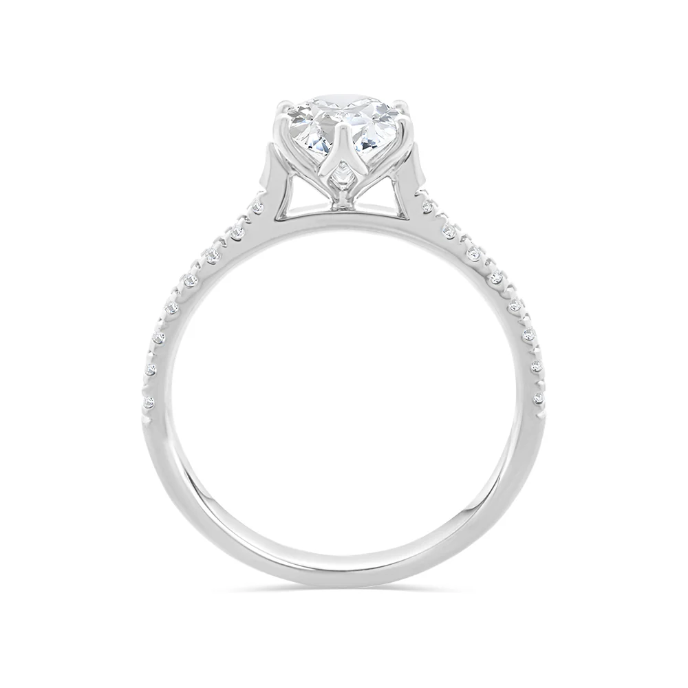 Round Brilliant Cut Lab Grown Diamond Ring With Shoulder Diamonds 1.25ct TDW - Image 2