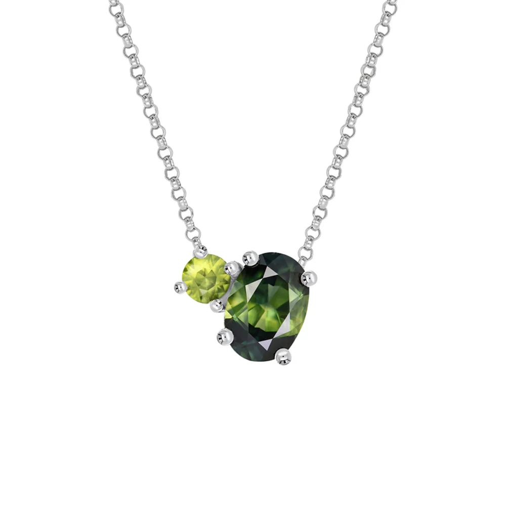 Sapphire Dreams 'Toi Et Moi' Australian Sapphire Pendant Necklace