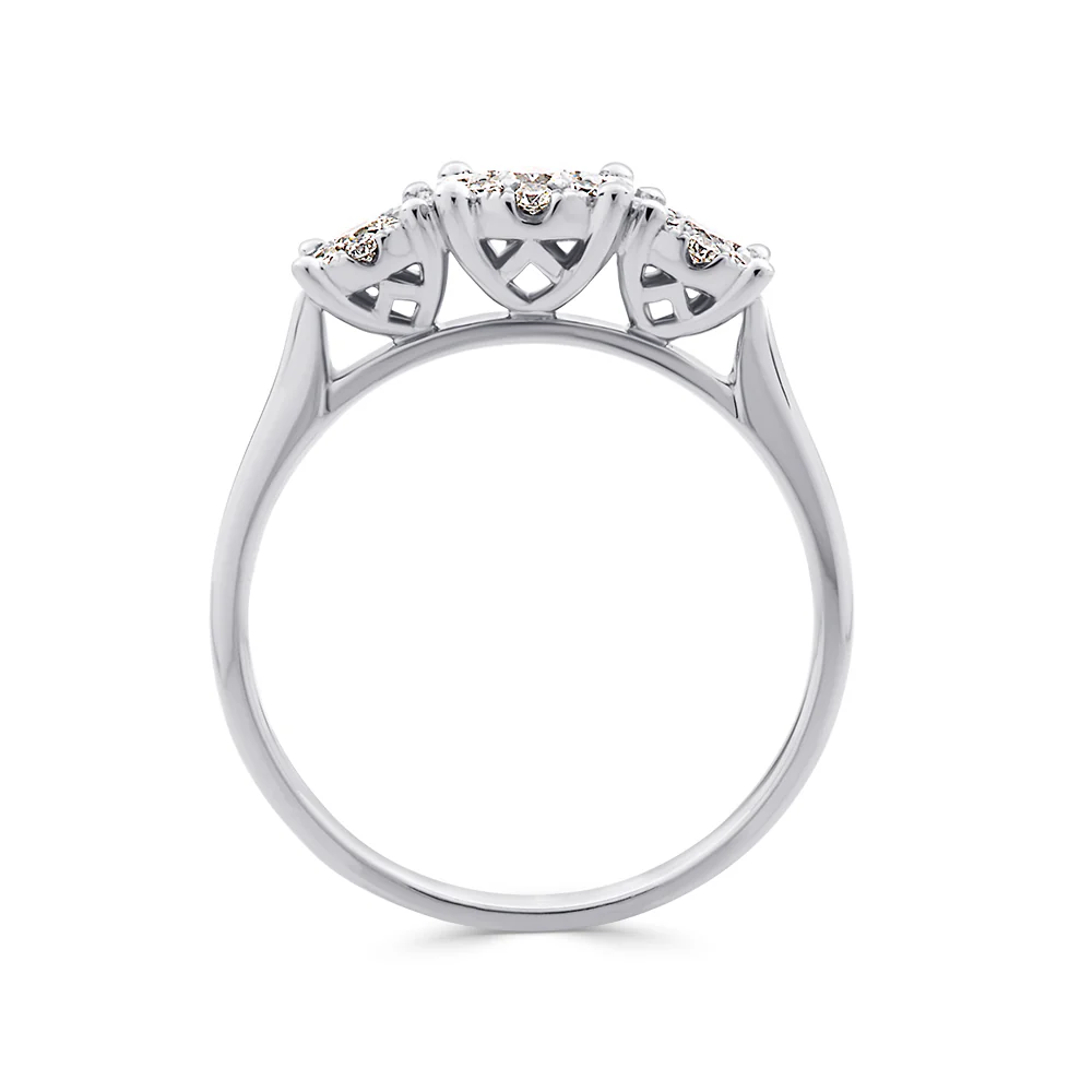Trilogy Cluster Diamond Ring - Image 2